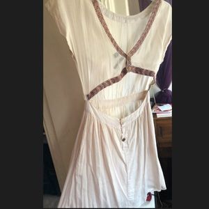 Boho Backless Dress with Embroidered Detail